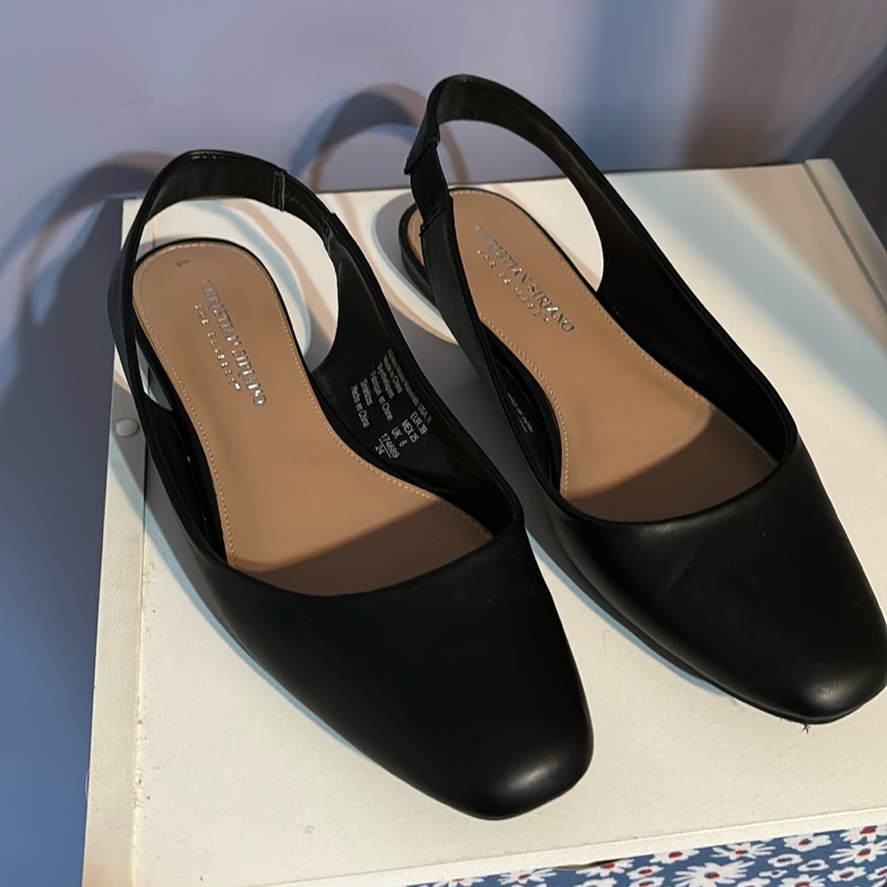 Women’s black sling backs